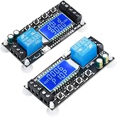 DROK Time Delay Relay 2pcs Controller DC 5V 12V 24V Module Adjustable Trigger Delay Switch Board with LCD Display Support Micro USB 5V Power Supply