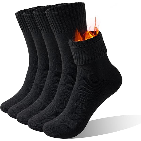 Josnown Thermal Socks For Men, 5 Pairs Thick Winter Socks