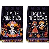 Artoid Mode Skeleton Day of The Dead Kitchen Towels Set of 2 18x26 Inch | Halloween Flower Mexican Hand & Dish Towels,Ultra Absorbent,Seasonal Farmhouse Decoration