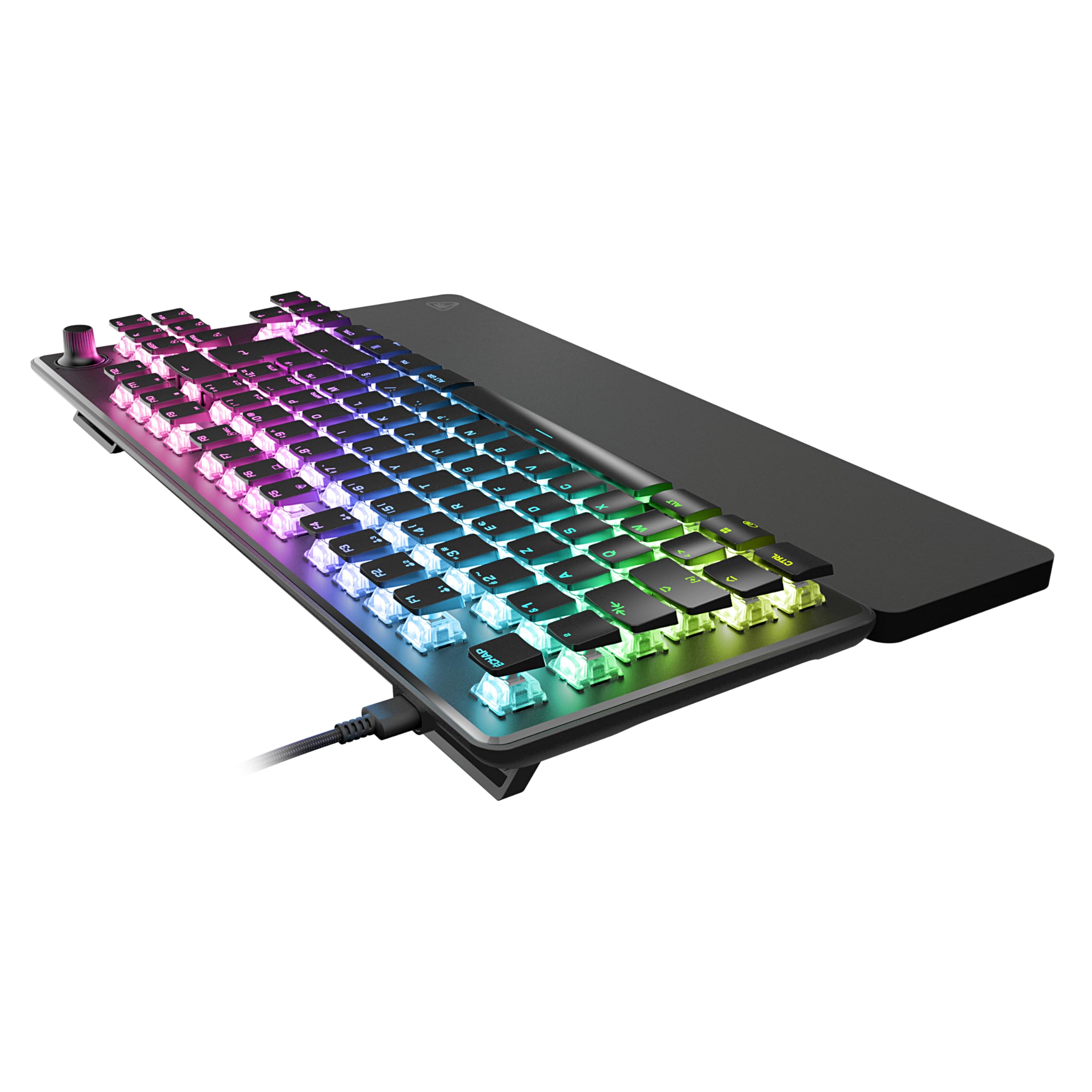 Turtle Beach Vulcan II TKL Pro - Magnetisch-mechanische RGB-Gaming-Tastatur, Analoge Halleffekt-Schalter, Medientasten, Handballenauflage, Aluminium-Abdeckplatte 3