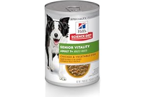 Hill's Science Diet Senior Vitality Adult 7+ Wet Dog Food, Chicken & Vegetable Stew, 12.5 oz. Cans, 12-Pack