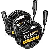 InnoGear XLR Microphone Cables, 15 Feet 2 Pack Oxygen-Free Copper Male to Female 3-Pin Balanced XLR Mic Cables Cord for Speaker Podcast Audio Mixer DMX Effector Amplifier Sound Card, Black