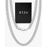 RTZN® Gold Cuban Link Chain for Men – 3.5/5mm Mens Cuban Chain – Premium Black, Gold & Silver Stainless Steel Necklace for Men – Non-Tarnish & Waterproof Mens Chain Necklaces – 18/20/22/24/26" inches