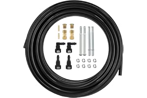 MuHize 5/16" Fuel Line Kit (25 Feet) - Upgraded Nylon Tubing + Steel Fittings | Universal Fit for Automotive Fuel, Vacuum, Water & Air Systems - Easy Cut to Fit