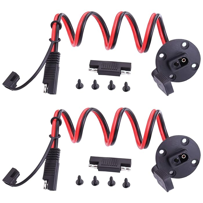 Buy SAE Cable - iGreely 2Pack Solar Weatherproof SAE Socket Sidewall ...