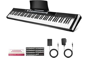 Asmuse Keyboard Piano 88 Key, Digital Piano Full Size Semi Weighted with 2 Speakers, Electric Piano Keyboard for Beginners, Music Keyboard with 128 Rhythms 128 Tones 80 Demo Songs