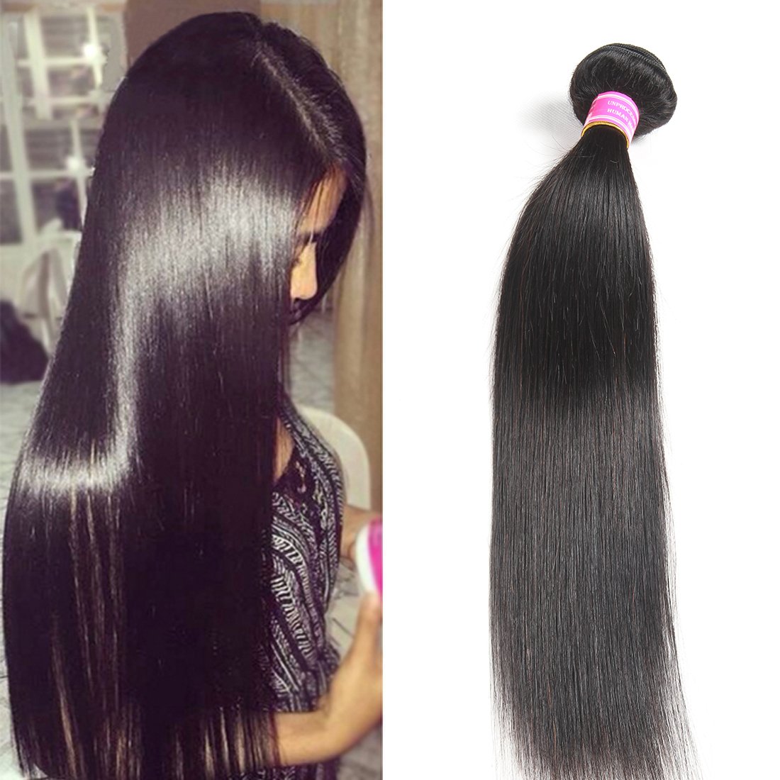 1 Bundle 10 Qinmei Brazilian Hair Straight 1 Bundle Weave