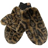 C.C Women's Faux Fur Wrist Length Fingerless Sherpa Lined Convertible Mittens Gloves