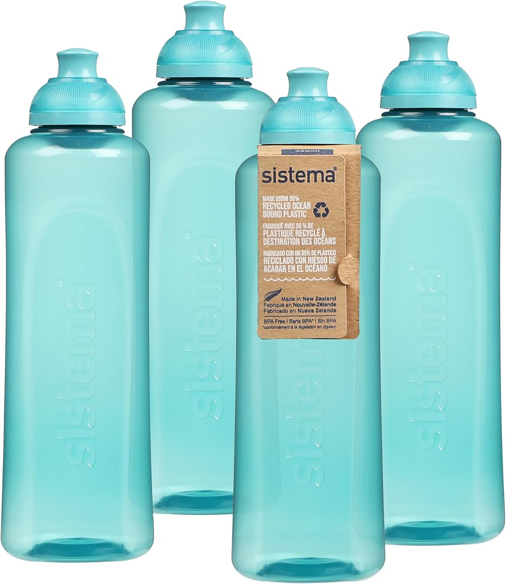 Sistema Swift Twist n Sip 480 ml Teal Stone Leakproof Kids Bottle 4 Pack