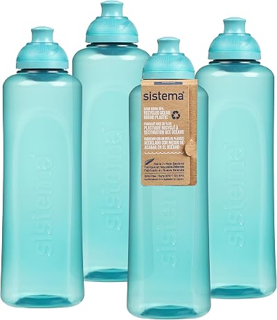 Sistema Swift Twist n Sip 480 ml Teal Stone Leakproof Kids Bottle 4 Pack