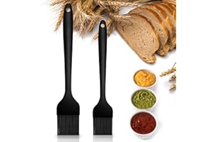 2pcs Silicone Basting Pastry Brushes - Heat Resistant Pastry Brush Set, Seamless Design Kitchen Brush Perfect for Baking BBQ 