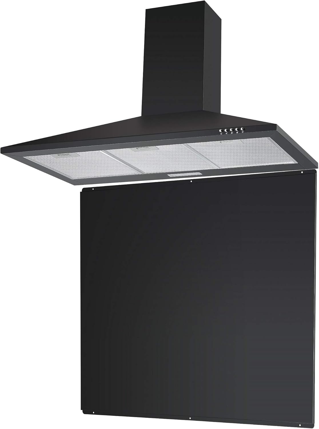 Cookology CH100BK 100cm Chimney Cooker Hood & Matching Black Metal