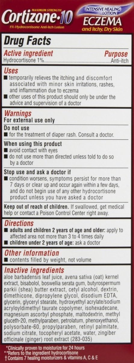Cortizone-10 Intensive Healing Eczema Lotion, 3.5 Ounce: Health & Personal Care