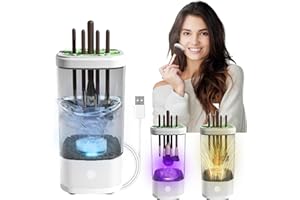 Electric Makeup Brush Cleaner, 2-in-1 Makeup Brush Cleaner & Dryer for Traveling Households, Auto Rotating Makeup Brush Clean
