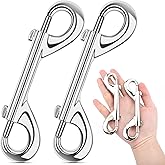 ERKOON Extra Large 4.7 inch Double Ended Bolt Snaps Hooks 220lbs Load Capacity Zinc Alloy Buckles for Cats Dogs Horses Heavy Duty Trigger Snap for Water Bucket/Horse Feed/Hammocks/Key Chain (2 Pack)