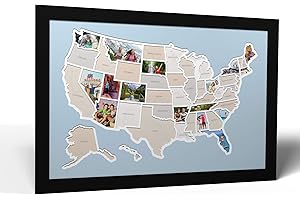THUNDER BUNNY LABS 50 States USA Photo Map - Frame Optional - Made in America (Caribbean, Without Frame)