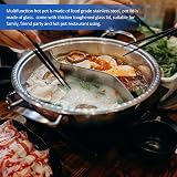 Stainless Steel Dual Hot Pot Divider Glass Lid Induction Cooker 28cm view 8