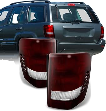 Amazon Com For Jeep Grand Cherokee Dark Red Tail Lights Brake Lamps Driver Left Passenger Right Replacement Pair Automotive