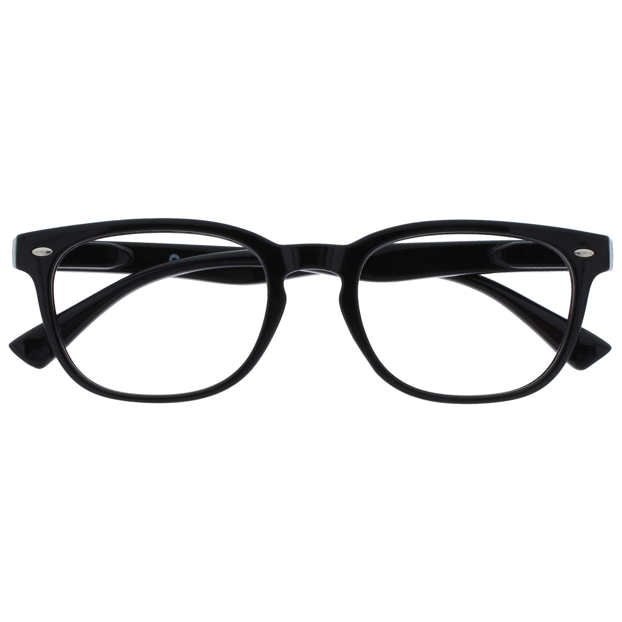 OPULIZE ORA Reading Glasses for Men Women - Designer Style Rounded Frame - Scratch Resistant - Spring Hinges - Black +1.00 — image 1