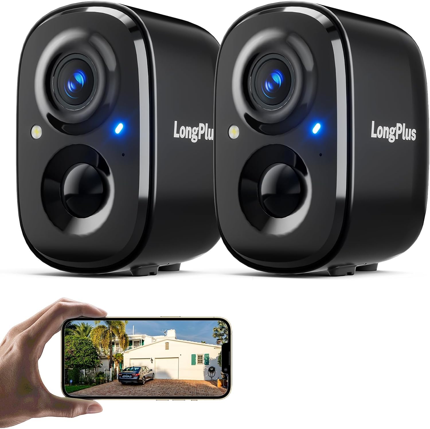Photo 1 of LongPlus Security Cameras Wireless Outdoor Camera Wireless Camera for Home Security, 2 Pack Battery Powered WiFi Cameras with AI Motion Detection, 2-Way Talk, Cloud/SD Storage