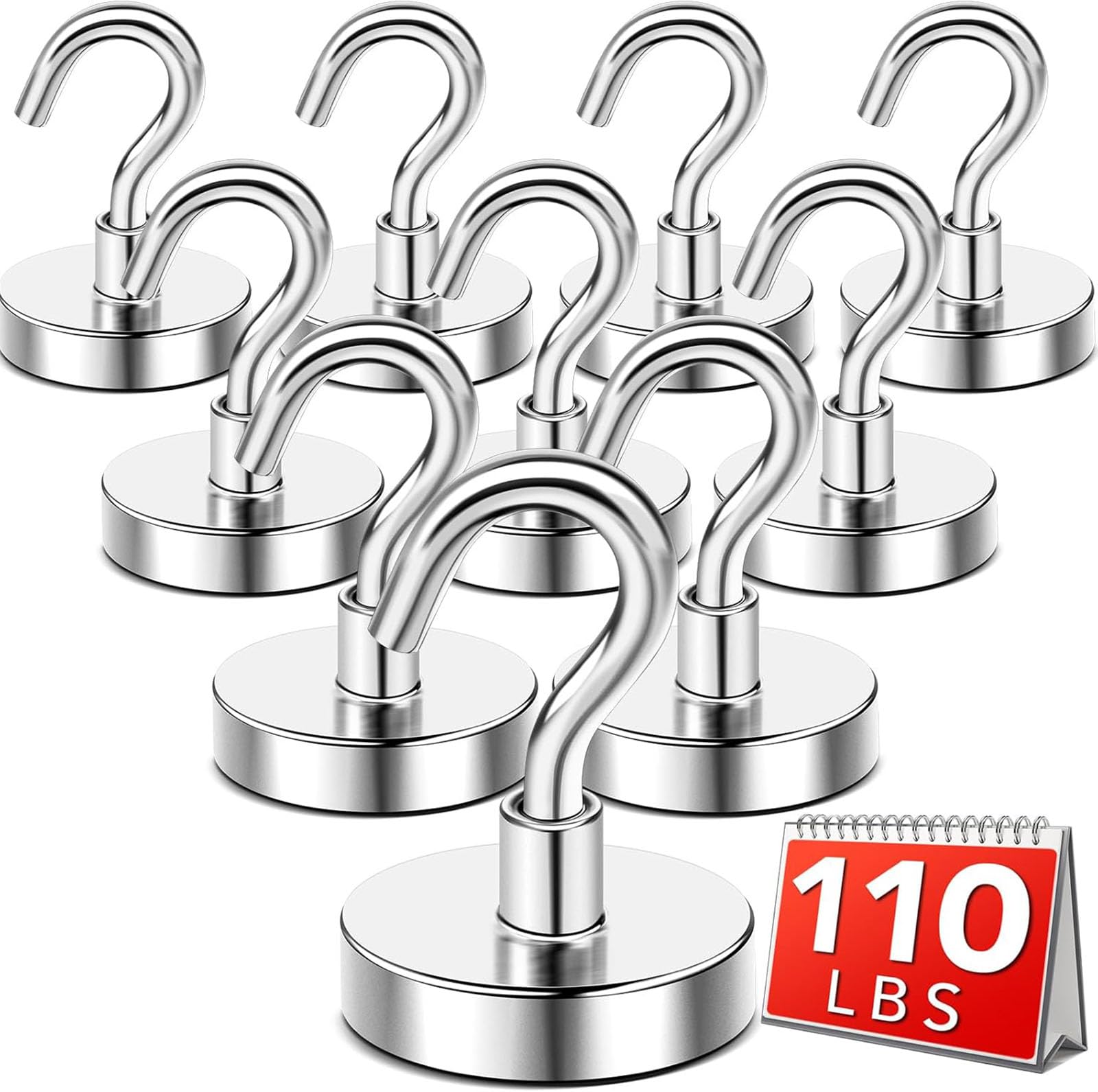 DIYMAG Magnetic Hooks,110 lb Heavy Duty Strong