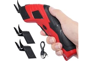 MULCORT Cordless Scissor with 3pcs Replaceable Blades, Power Shears with 4.2V 2000mAh Rechargeable Lithium-Ion Battery for Fabric Leather Carpet Plant Stems Rigid Cardboard PVC Plastic Board