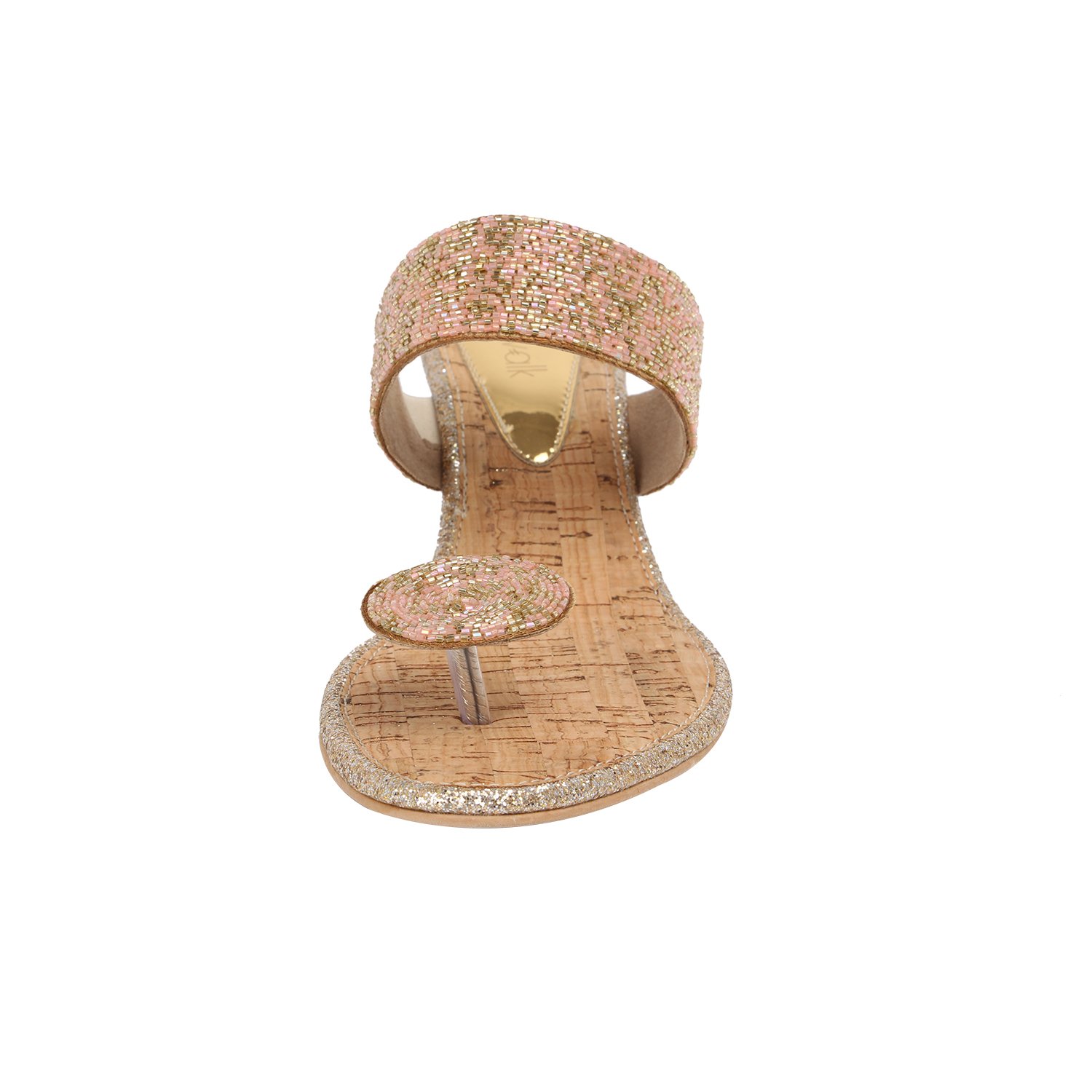 catwalk rose golden slip-on sandals for women's