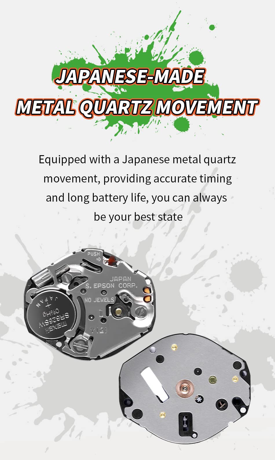 NANVIFORCE Fashion Watch with Silicone Strap Top Brand Luxury Men Watches Sport Waterproof Quartz Watches for Men, Orange, English