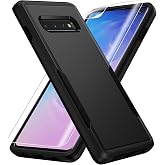 Warsia for Samsung Galaxy S10 Case,with HD Screen Protector [Military Grade Drop Tested] Heavy-Duty Tough Rugged Shockproof Protective Case for Samsung S10, Black