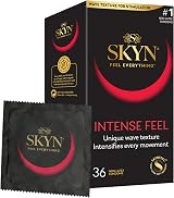 SKYN Intense Feel Condoms Pack of 36 Non Latex 53mm Wide Regular Size