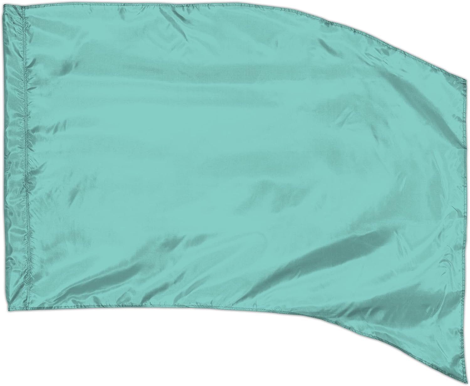 Flags - Tiffany Teal Color Guard Flag, Curved Rectangle Solid Color Flag for Practice, Made of Easy to Clean Poly Silk