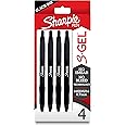 Sharpie S-Gel, Gel Pens, Sleek Metal Barrel, Matte Black, Medium Point (0.7mm), Black Ink, 4 Count
