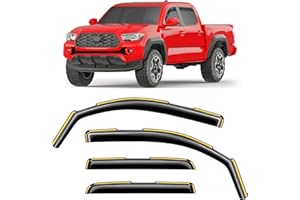 CZShiYue in-Channel Window Rain Guards Fit for 2016-2023 Toyota Tacoma Double Cab Truck Extra Durable Deflectors Window Vent Visors Shades Exterior Car Accessories