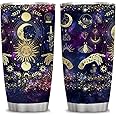 ATHAND Goth Moon Tumbler - Witch Hand Gothic Decor - Moon Phase Black Vacuum Insulated Stainless Steel 20 Oz Witch Tumbler Cu