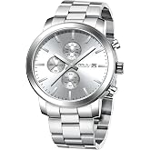 CRRJU Mens Stylish Casual Quartz Watches for Men Luxury Waterproof Calendar Chronograph Japan Movement Wristwatches