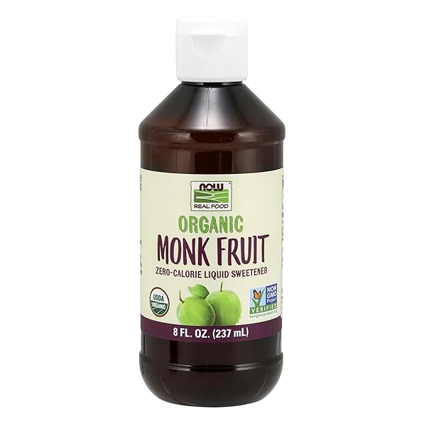 NOW FOODS, CERTIFIED ORGANIC MONK FRUIT LIQUID, ZERO-CALORIE...