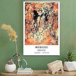 Morelos Map Poster, Mexico Map Art Poster, Map