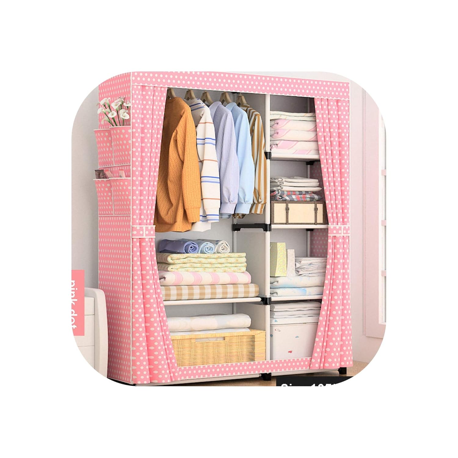 Amazon Com Diy Simple Curtain Portable Wardrobe Storage