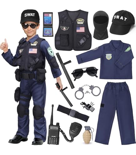 Set De Policía Para Niños – 2 Insignias Y Esposas Metálicas Con Cierre De Seguridad, Accesorios Para Juego De Rol Y Halloween