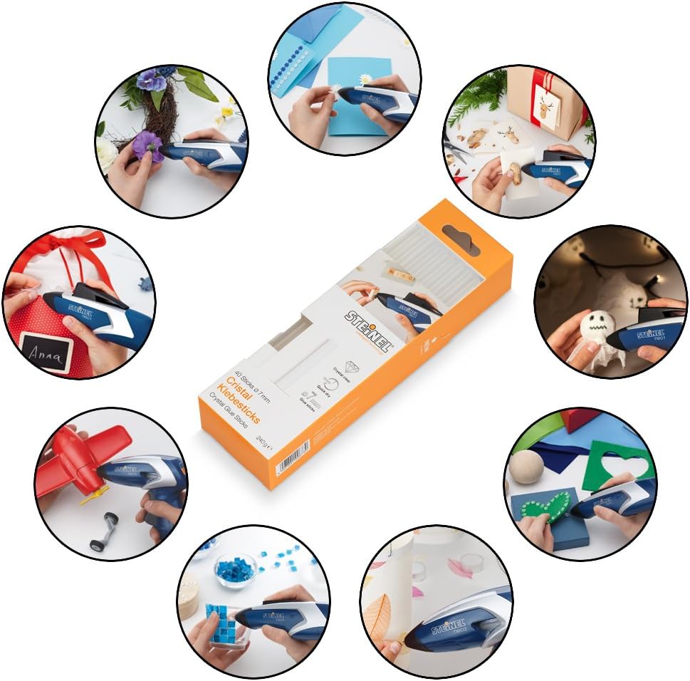 Steinel Cristal glue sticks 7 mm, 40 sticks, 240g, transparent hot-melt adhesive for barely visible glue joints - Image 4