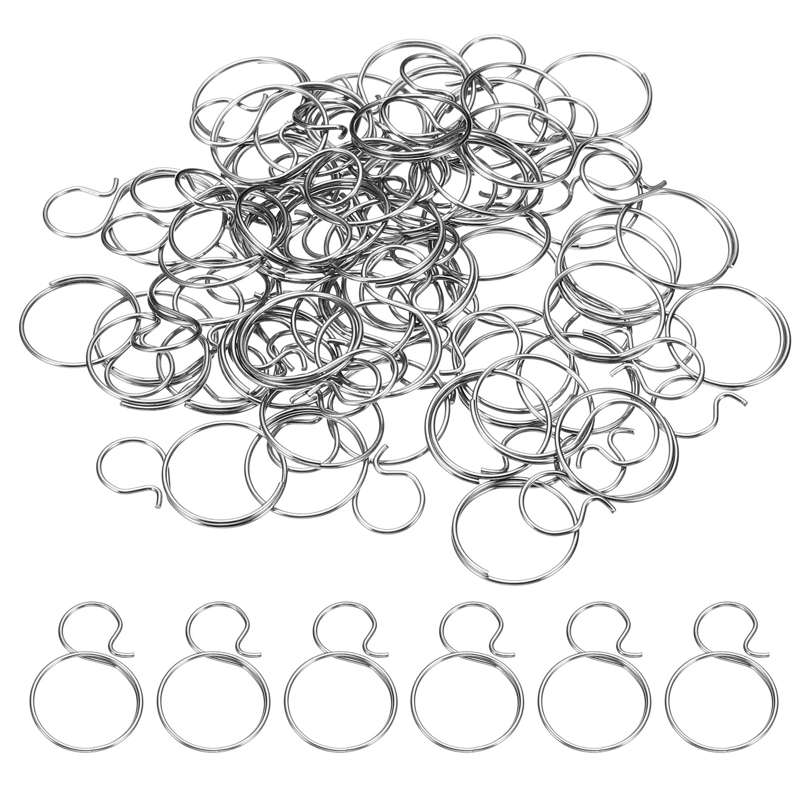 PATIKIL 0.71x0.47" Stainless Steel Chandelier Connector Pins, 50Pcs Chandelier Crystal Clips for Fastening Crystals Parts, Chandelier Replacements, Silver