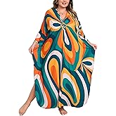 Kaftan Dress for Women - Plus Size Caftan Maxi Beach Dress Moo Moos Loungewear, Swimsuit Cover Up for Beach, Pool or Vacation