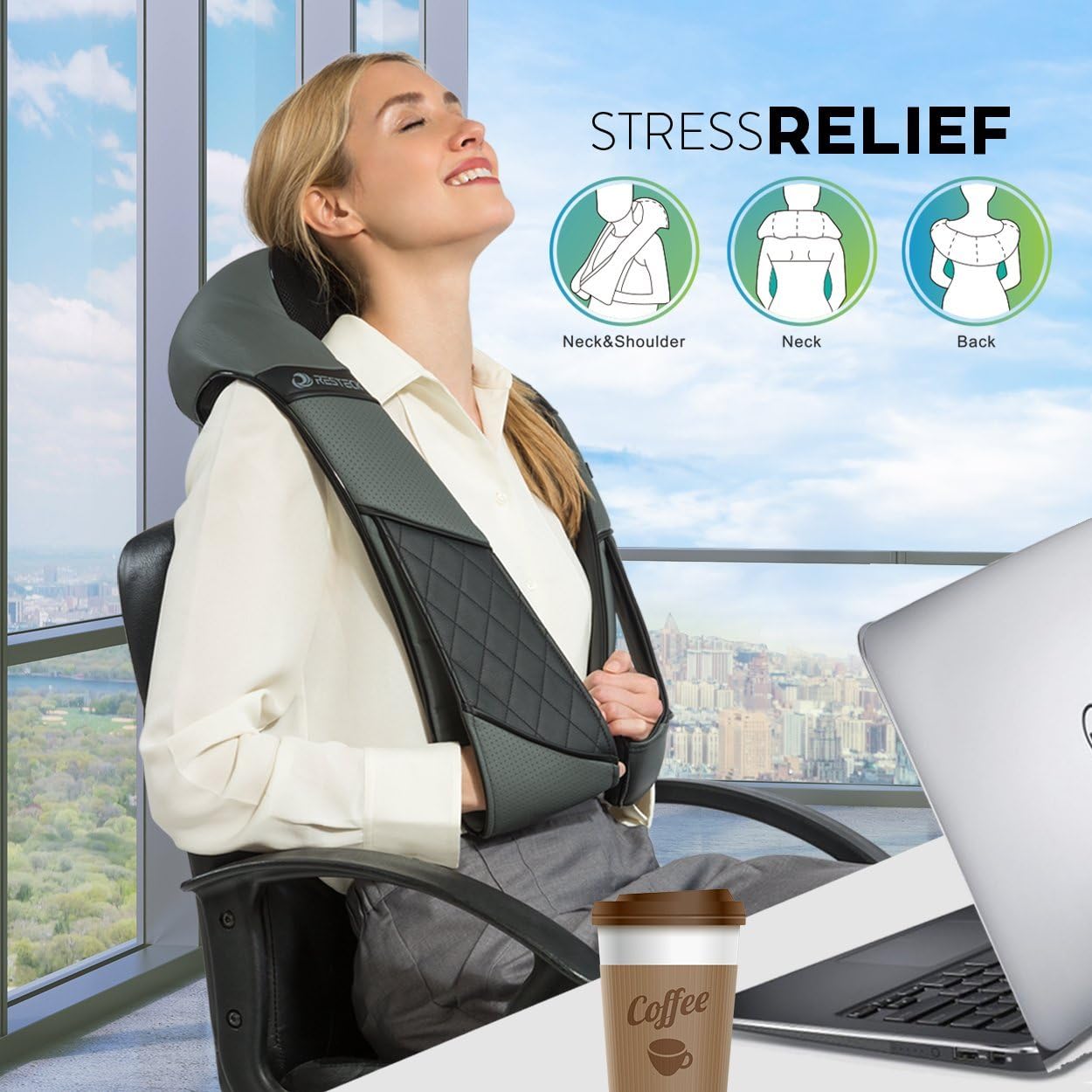 RESTECK- Massagers for Neck and Back with Heat: Health & Personal Care