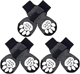 Dog Socks Paws Anti-slip Foot Protector Adjustable Grips Size M Black