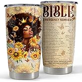 SANDJEST Christian Gift for Women Black Woman Bible Tumbler 20oz Stainless Steel Insulated Tumblers Coffee Travel Cup Mug for Black Woman Religious Gifts for Birthday Christmas