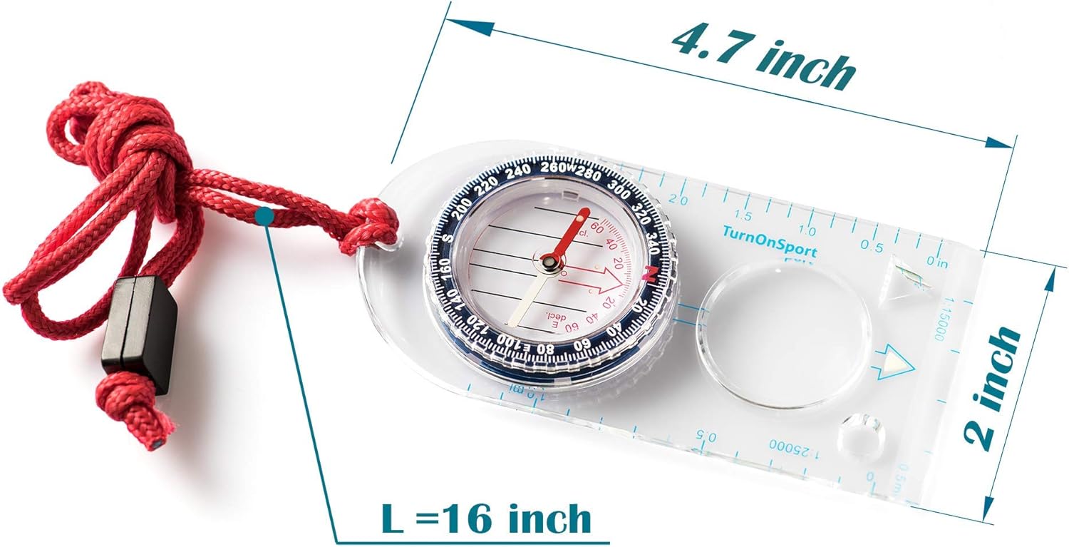 Orienteering Compass - Hiking Backpacking Compass - Advanced Scout Compass Camping and Navigation - Boy Scout Compass Kids - Professional Field Compass for Map Reading - Best Survival Gifts (Blue) : Sports & Outdoors