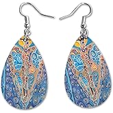 Maureen Claffy Artist Collection | Compassion Teardrop Dangle Earrings Set | Cute Girls Womens Jewelry Earings | Holiday Gifts | Summer Decorations Girlfriend Wife Adorable Fashion Accessories
