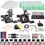 Dragonhawk Complete Tattoo Kit 2 Machine Gun 10 Color Inks Power Supply