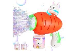 Tlkiaa Easter Basket Stuffers Bunny Rabbit Gifts for Kids Bubble Machine Blower Outdoor Indoor Automatic Maker Toys Birthday Party Gifts Toys for 1 2 3 4 5 6 7 8 + Year Old Toddlers Girls Boys
