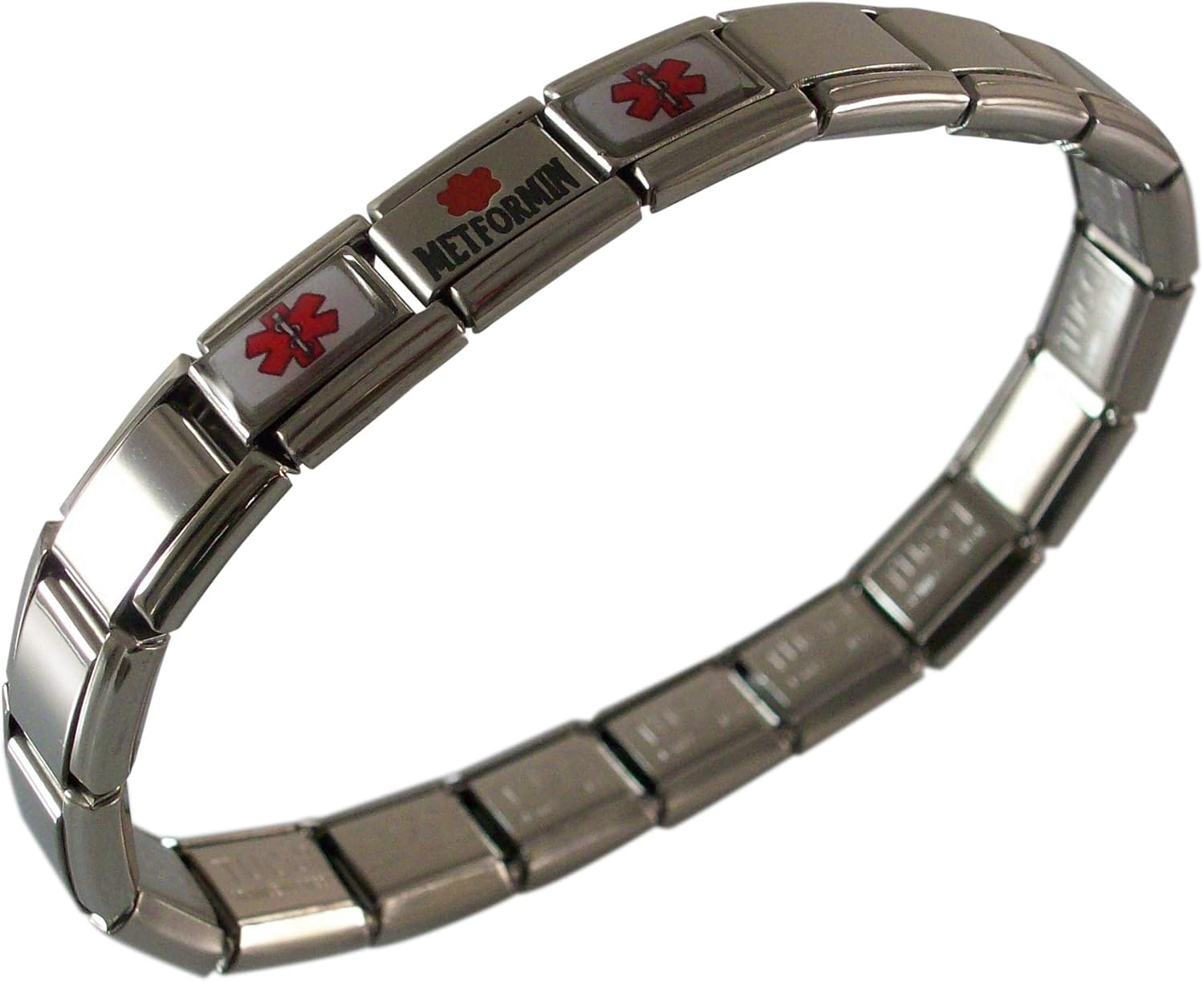 Metformin Medical Alert ID Bracelet for Men or Women